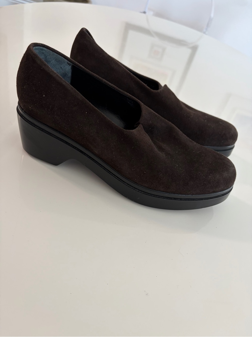 Robert Clergerie Dark Brown Suede Slip-On Loafers